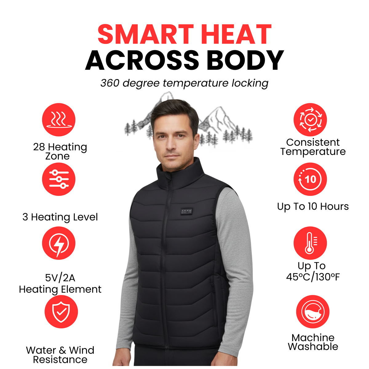 Man Heated Vest - Black