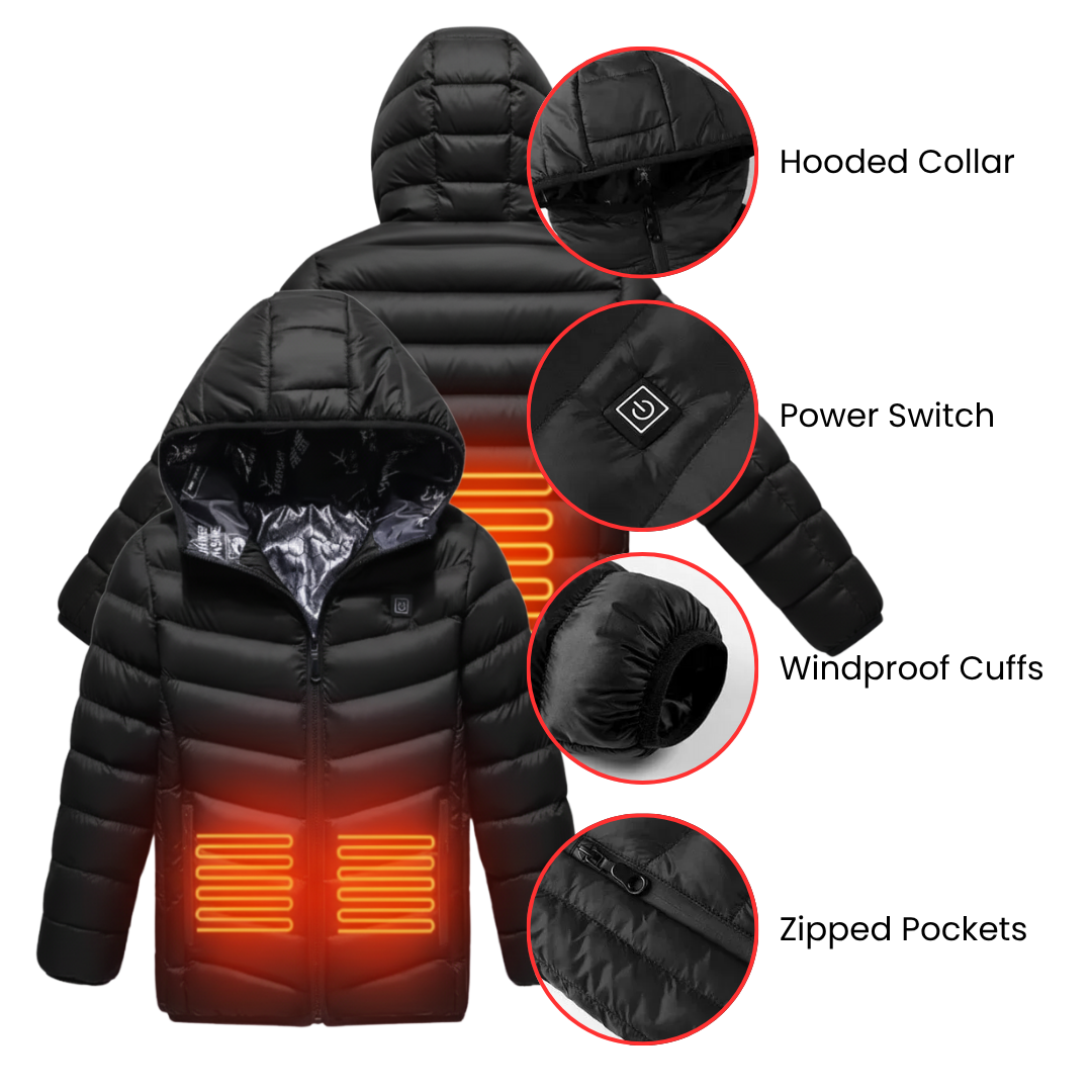 EvoTherm Kid's Heating Puffer Jacket - Black