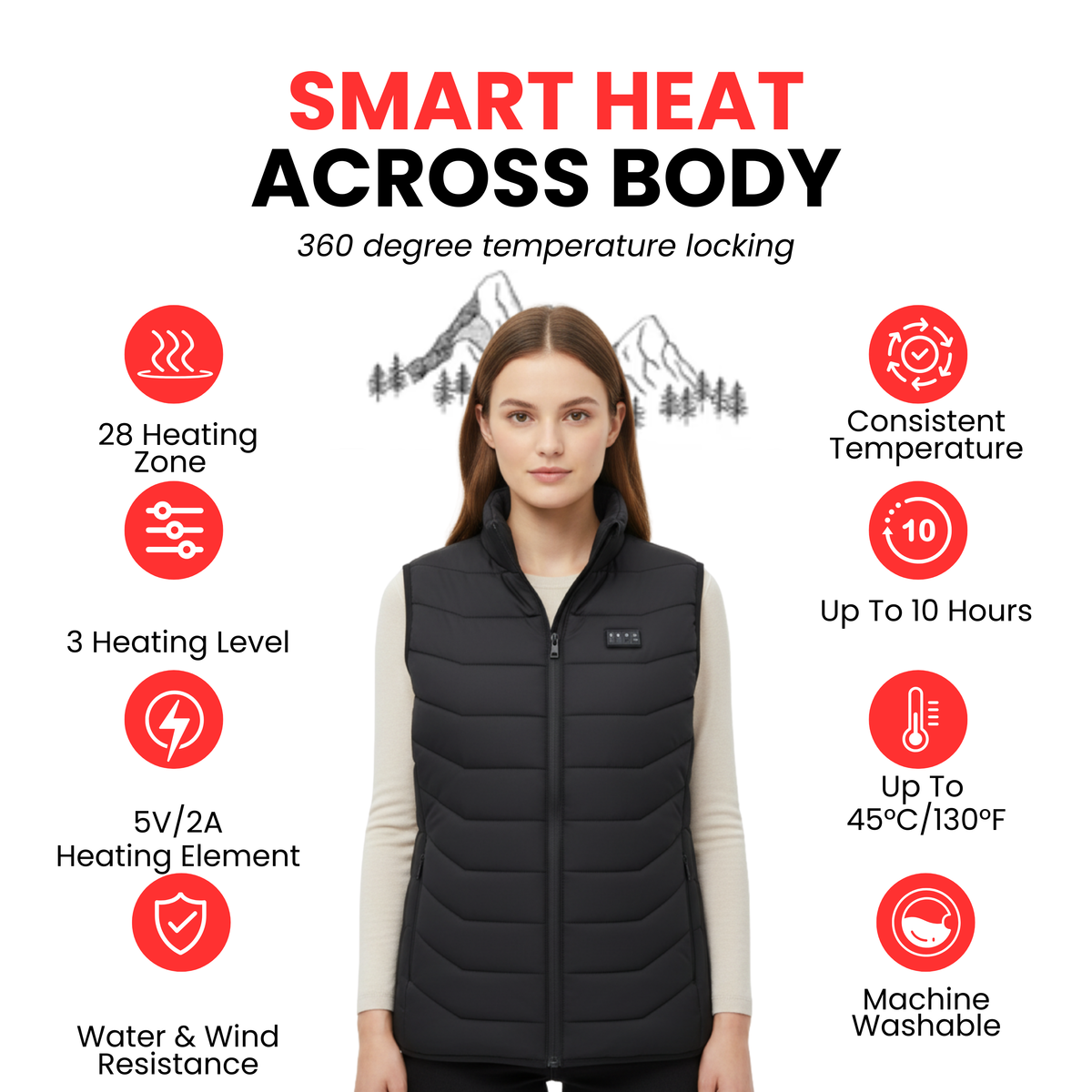 Woman Heated Vest - Black