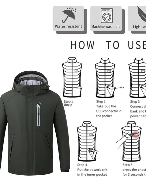 EvoTherm Titan Men's Heated Jacket - Army Green