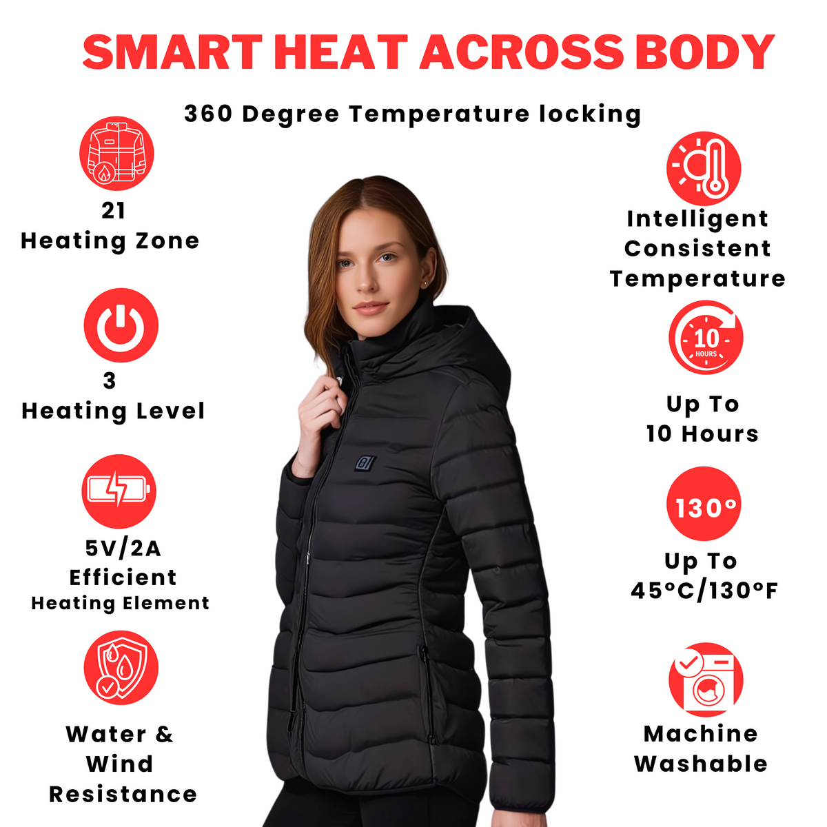 EvoTherm Women’s Ignite Heated Jacket – Red