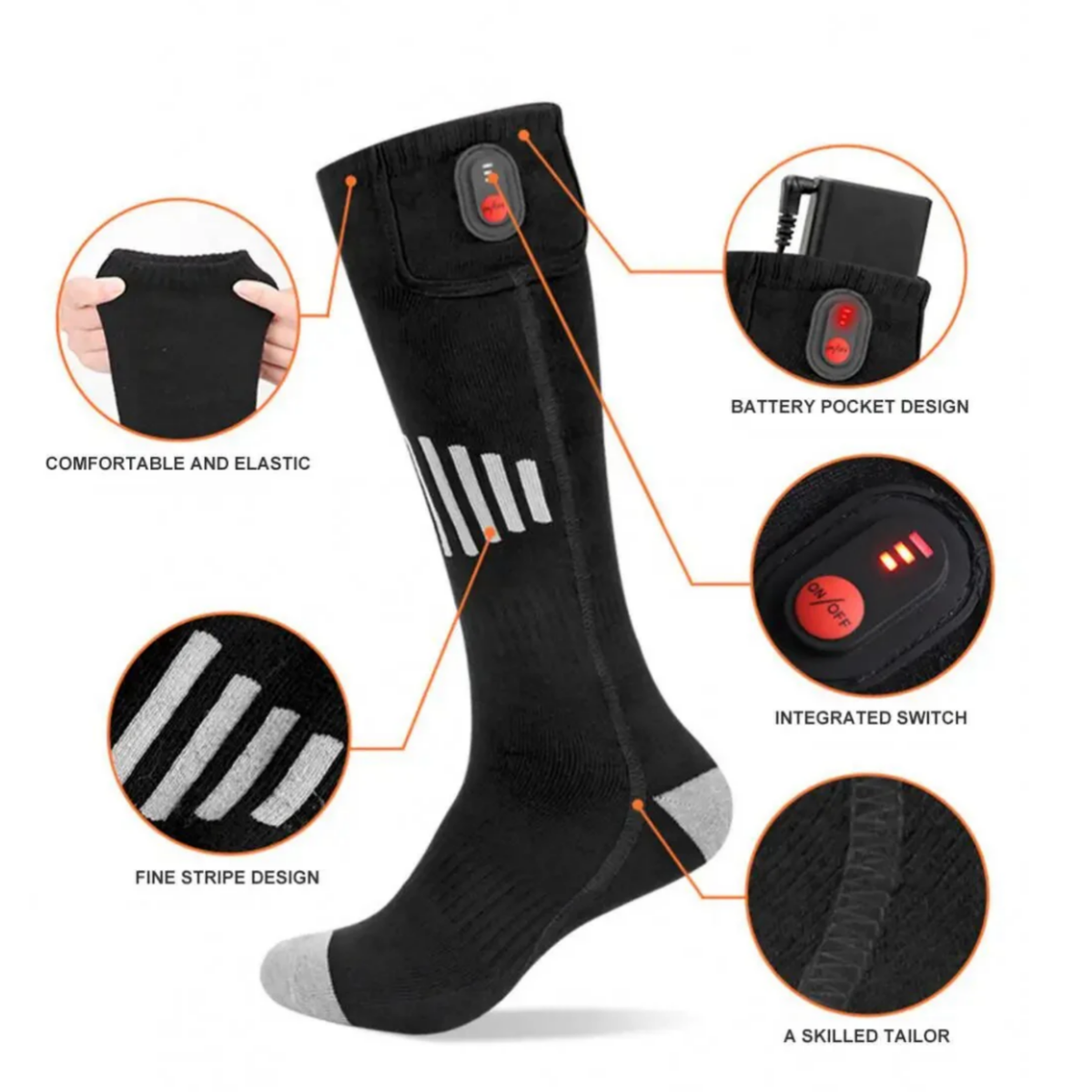 EvoTherm 5V Classic Black Heated Socks